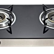 Κουζινάκι υγραερίου inox - κεραμικό με 2 εστίες μεγάλες