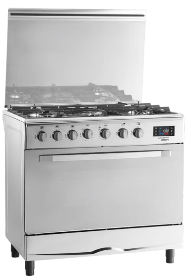 Κουζίνα αερίου inox UNIVERSAL 9605 I, 90 εκ.