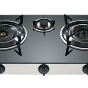 Κουζινάκι υγραερίου inox - κεραμικό με 2 1/2 εστίες