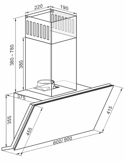Επικλινής Απορροφητήρας Επιτοίχιος - AT 6430 F Eco