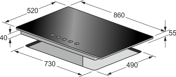 Εστία Αερίου με Γυάλινη επιφάνεια - KCG 9386 Turbo