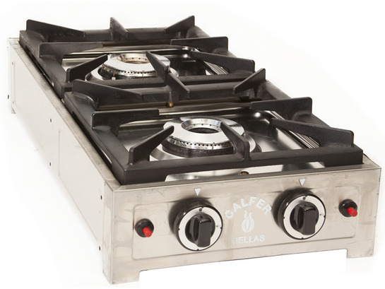 Εστία υγραερίου-αερίου με δύο εστίες