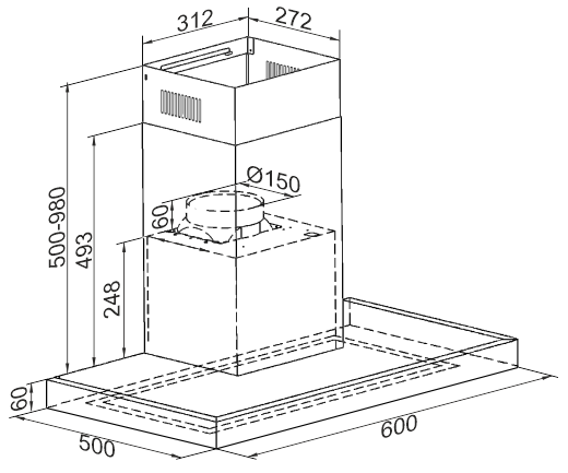 Απορροφητήρας Καμινάδα - AT 6433 Eco