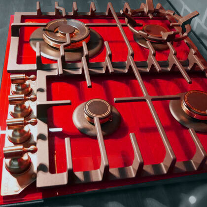 Εστία Αερίου με Γυάλινη επιφάνεια - KCG 6335 RotEm Turbo