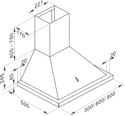 Απορροφητήρας Καμινάδα - A 6416 WBE Eco