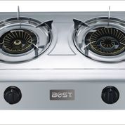 Κουζινάκι υγραερίου inox με 2 εστίες μεγάλες