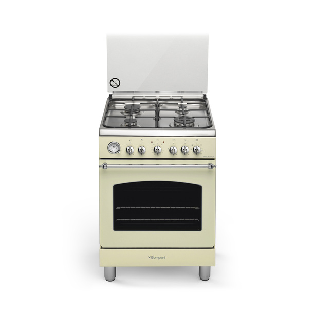 Κουζίνα αερίου ελεύθερη BO644JH/N, 60 εκ., με ηλεκτρικό φούρνο, ρουστίκ στιλ, κρεμ χρώμα