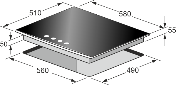 Εστία Αερίου με Γυάλινη επιφάνεια - KCG 6387 Turbo
